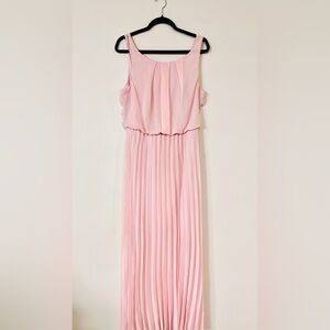 B. Darlin Blush Pleated Maxi Dress | Size 13/14